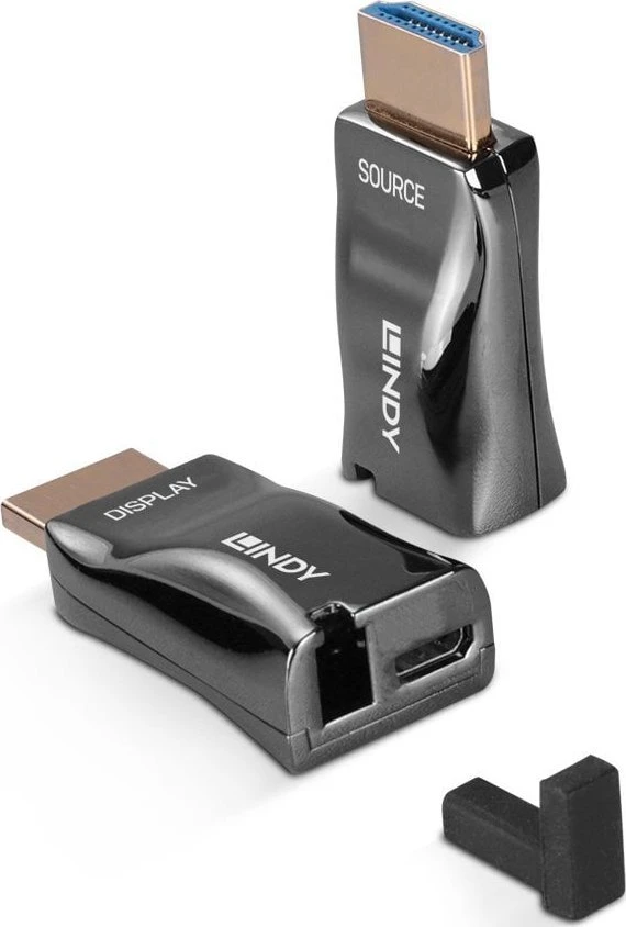 LINDY šviesolaidiniai HDMI siųstuvai su SOURCE ir DISPLAY jungtimis