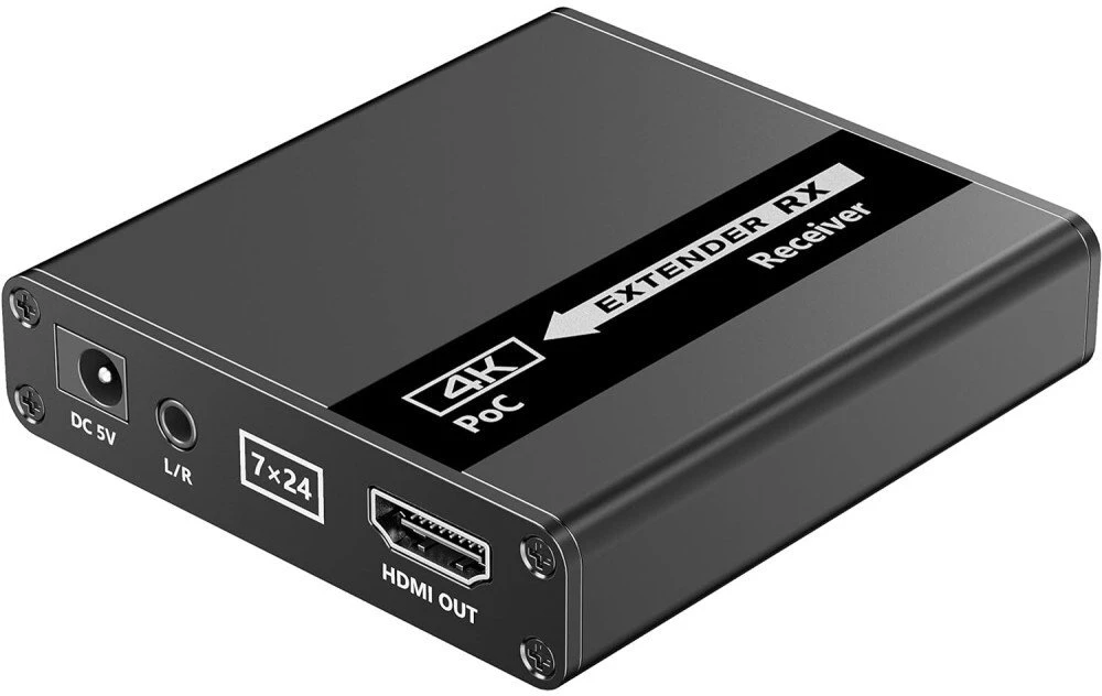 AV signalo perdavimo sistema Techly ilgintuvas HDMI 1x8 4K30Hz iki 40m per Cat6 IR PoC tinklo kabelį