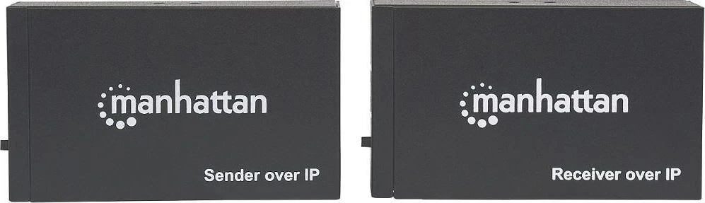 Intracom MANHATTAN 1080p HDMI per IP plėtiklio rinkinys Prailgina 1080p signalą iki 120m su jungikliu ir vienu Ethernet kabeliu IR palaikymas Juodas