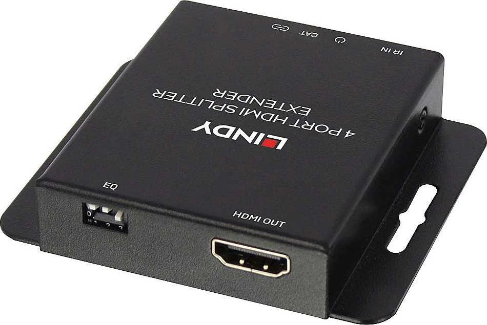 HDMI Skirstytuvas Ilgintuvas - LINDY Cat.6 4 Prievadų HDMI 4K30 ir IR Ilgintuvas 3840x2160@30Hz 70 m