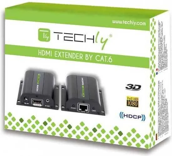 Techly IDATA EXT-E70I vaizdo ir garso signalų ilgintuvas AV siųstuvas ir imtuvas Juoda