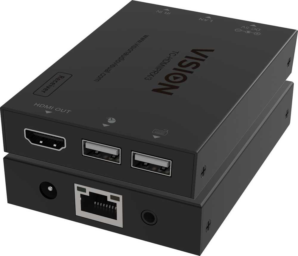 „AV Vision HDMI-IP imtuvo signalo perdavimo sistema – tik imtuvas. Siųstuvą reikia įsigyti atskirai. Perduoda HDMI 1:1 arba 1:n. Perduoda USB 1.1. Įjunk ir naudok. IR perdavimas. Jei yra tik vienas imtuvas, jį galite prijungti tiesiogiai prie...“