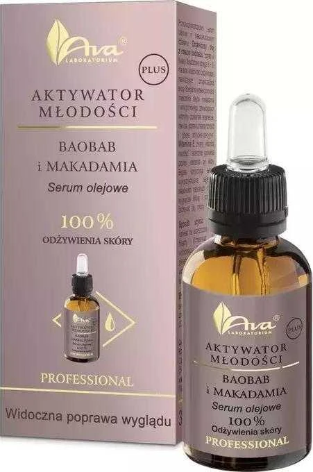 Ava Laboratorium Youth Activator PLUS aliejinis serumas Baobab and Macadamia 30ml