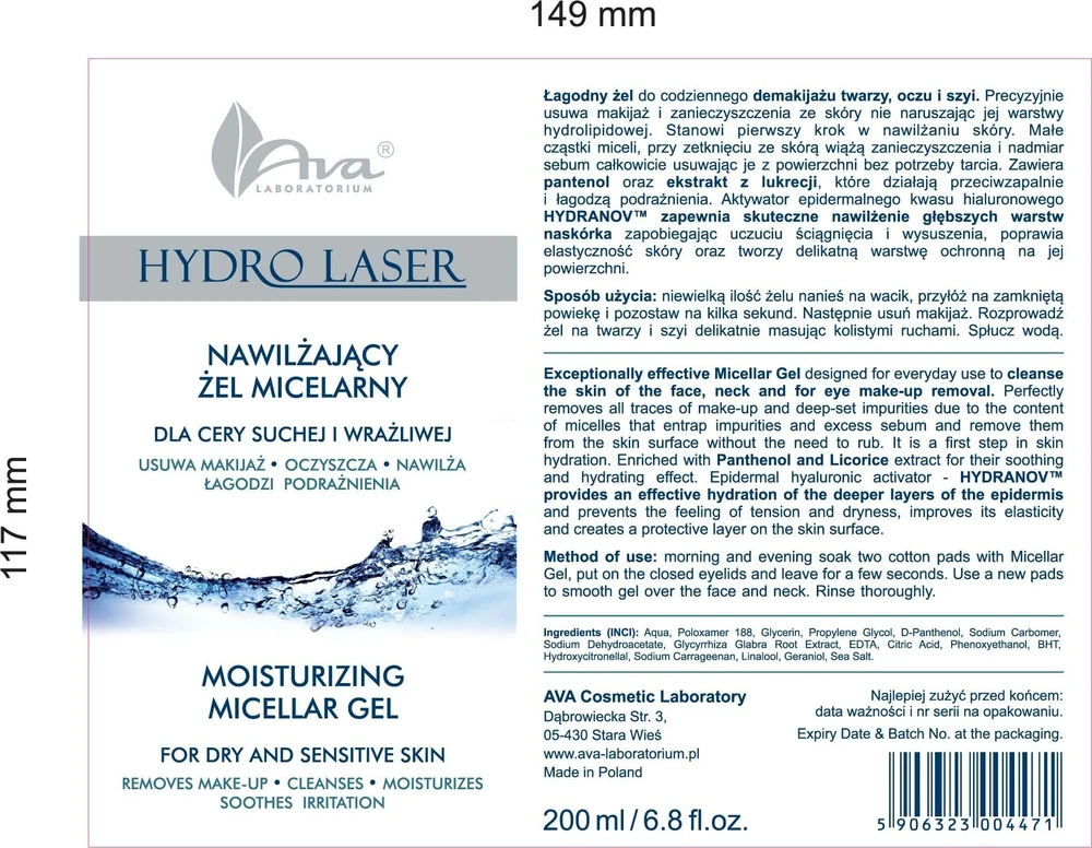 Ava Laboratorium Hydro lazerinis, 200 ml