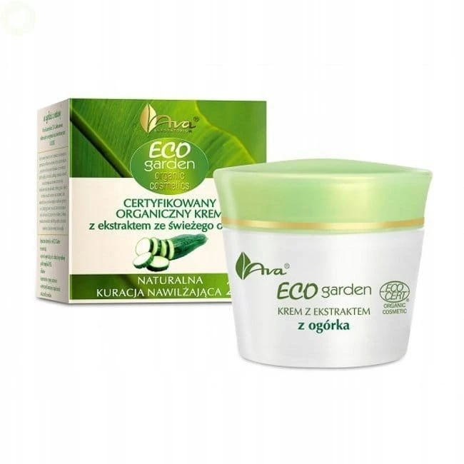 Ava Laboratorium Eco Garden sertifikuotas ekologiškas kremas su šviežių agurkų ekstraktu 20+ 50ml
