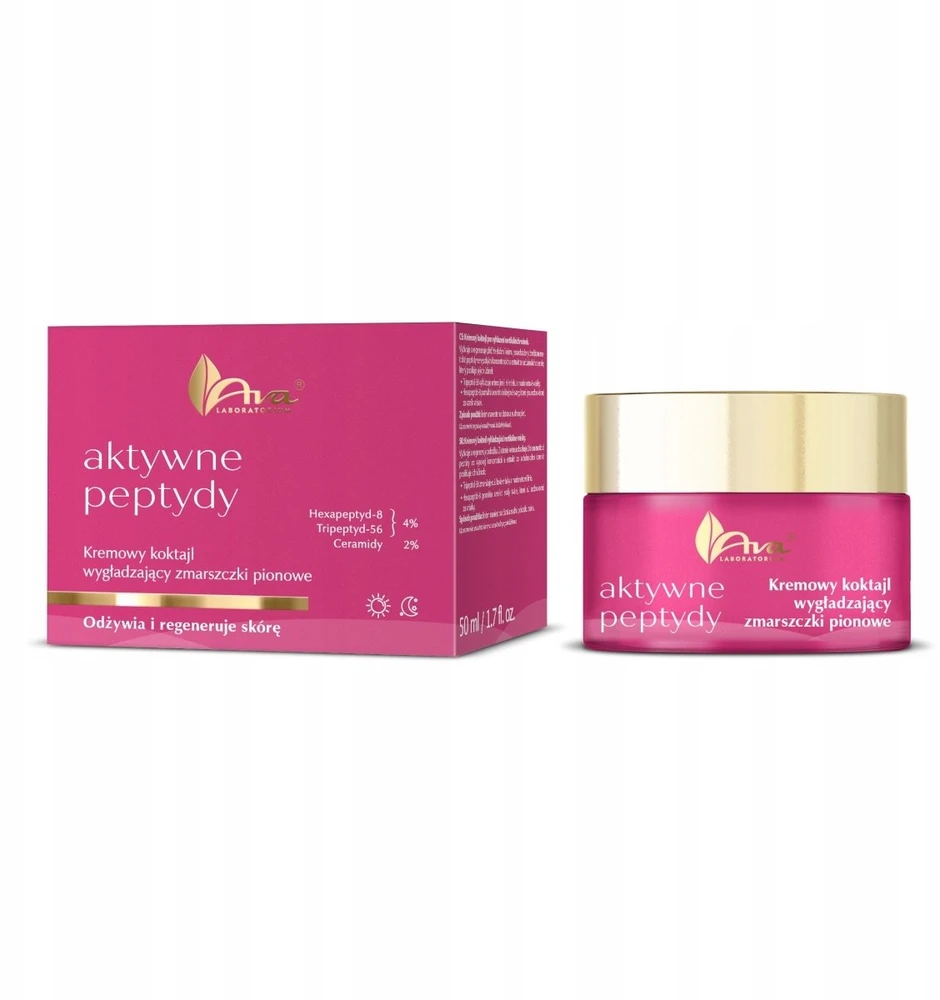 Ava Laboratorium Aktyviųjų peptidų kreminis kokteilis, lyginantis vertikalias raukšles, 50 ml