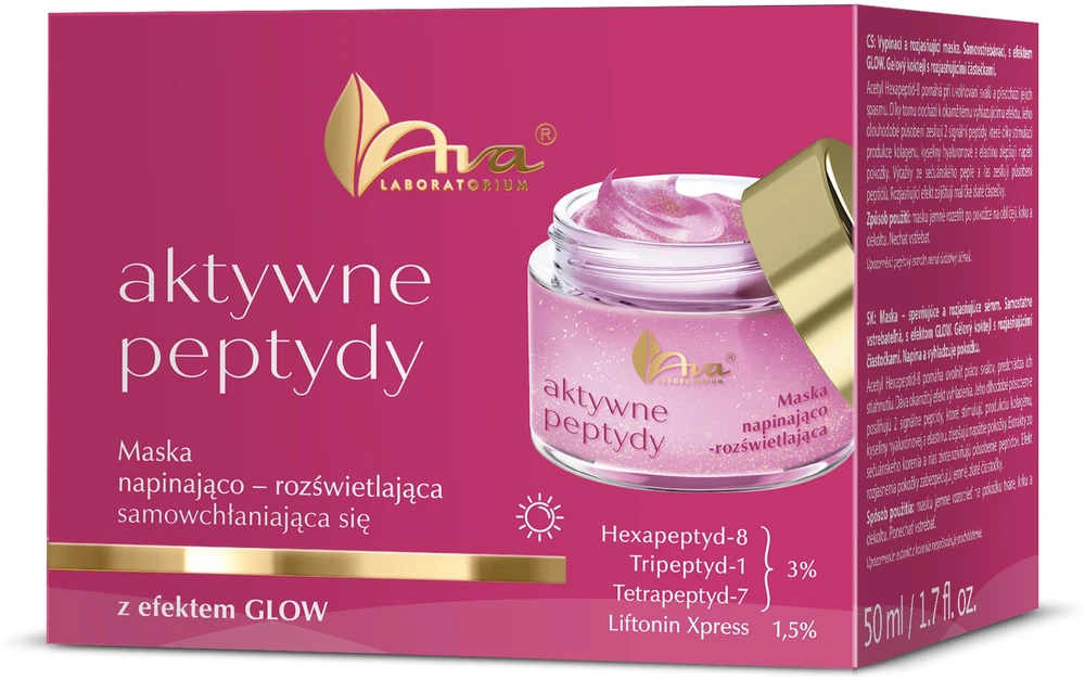Ava Laboratorium Aktyviųjų peptidų stangrinamoji ir skaistinančioji kaukė 50 ml