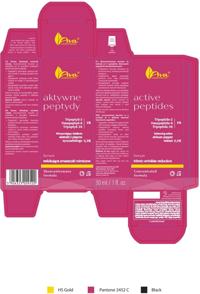 Ava Laboratorium Aktyviųjų peptidų serumas, mažinantis veido raukšles, 30 ml