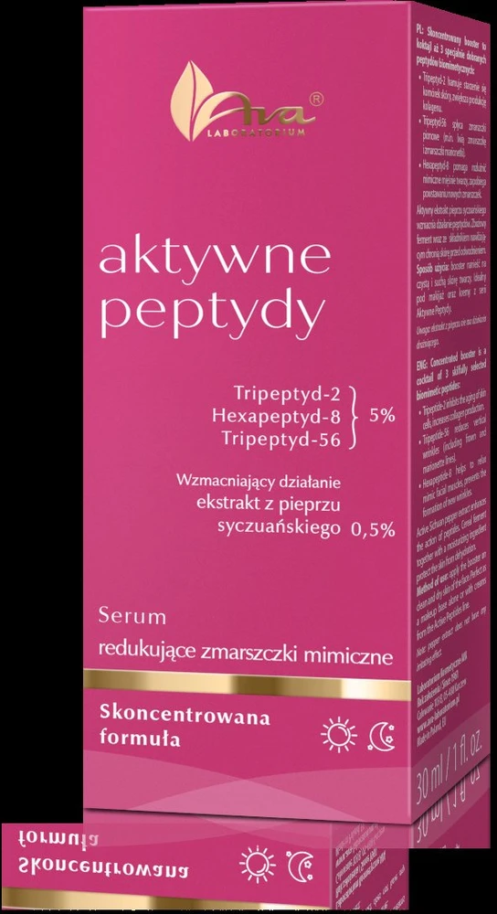 Ava Laboratorium Aktyviųjų peptidų serumas, mažinantis veido raukšles, 30 ml
