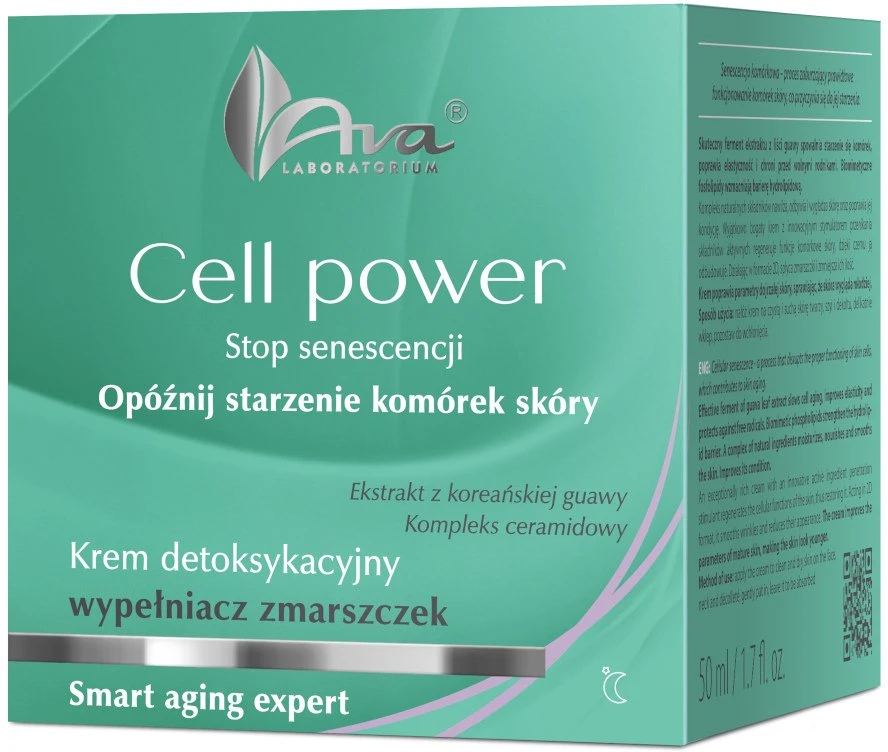 Ava Laboratorium „Cell Power“ detoksikuojantis naktinis kremas, užpildantis raukšles, 50 ml