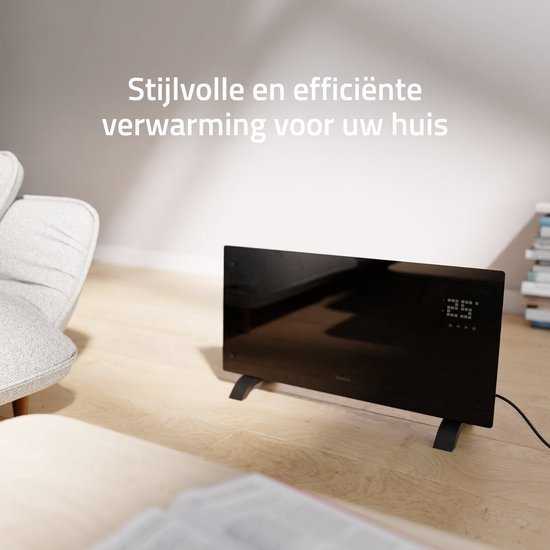 Šildytuvas Avanca International BV Hombli Glass Convection Heater 2000W juodas