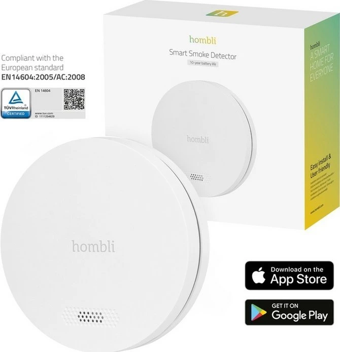 „Hombli“ – išmanusis dūmų detektorius, reklaminis rinkinys, 2+1, baltas