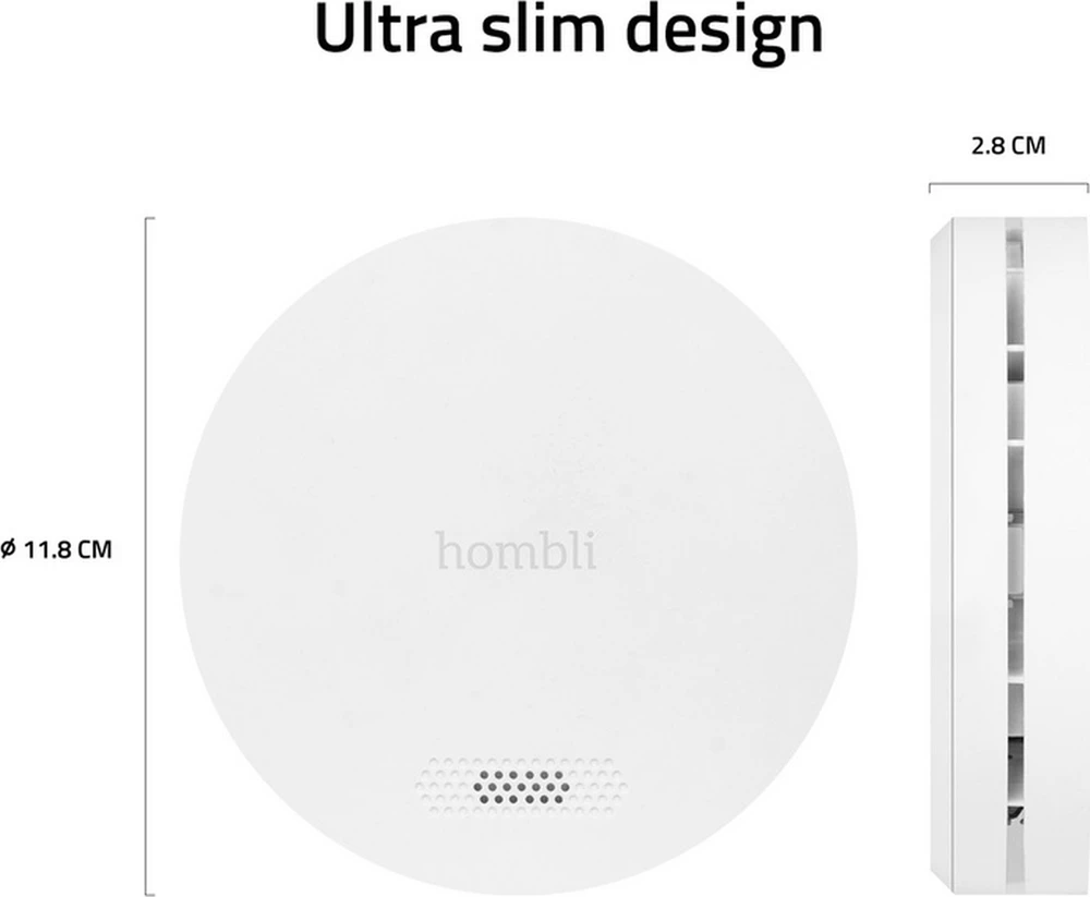 „Hombli“ – išmanusis dūmų detektorius, reklaminis rinkinys, 2+1, baltas