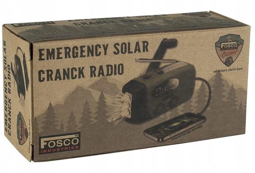 „Fosco Outdoormen“ – redaguokite avarinį radiją. Saulės energija varoma „Dynamo“.