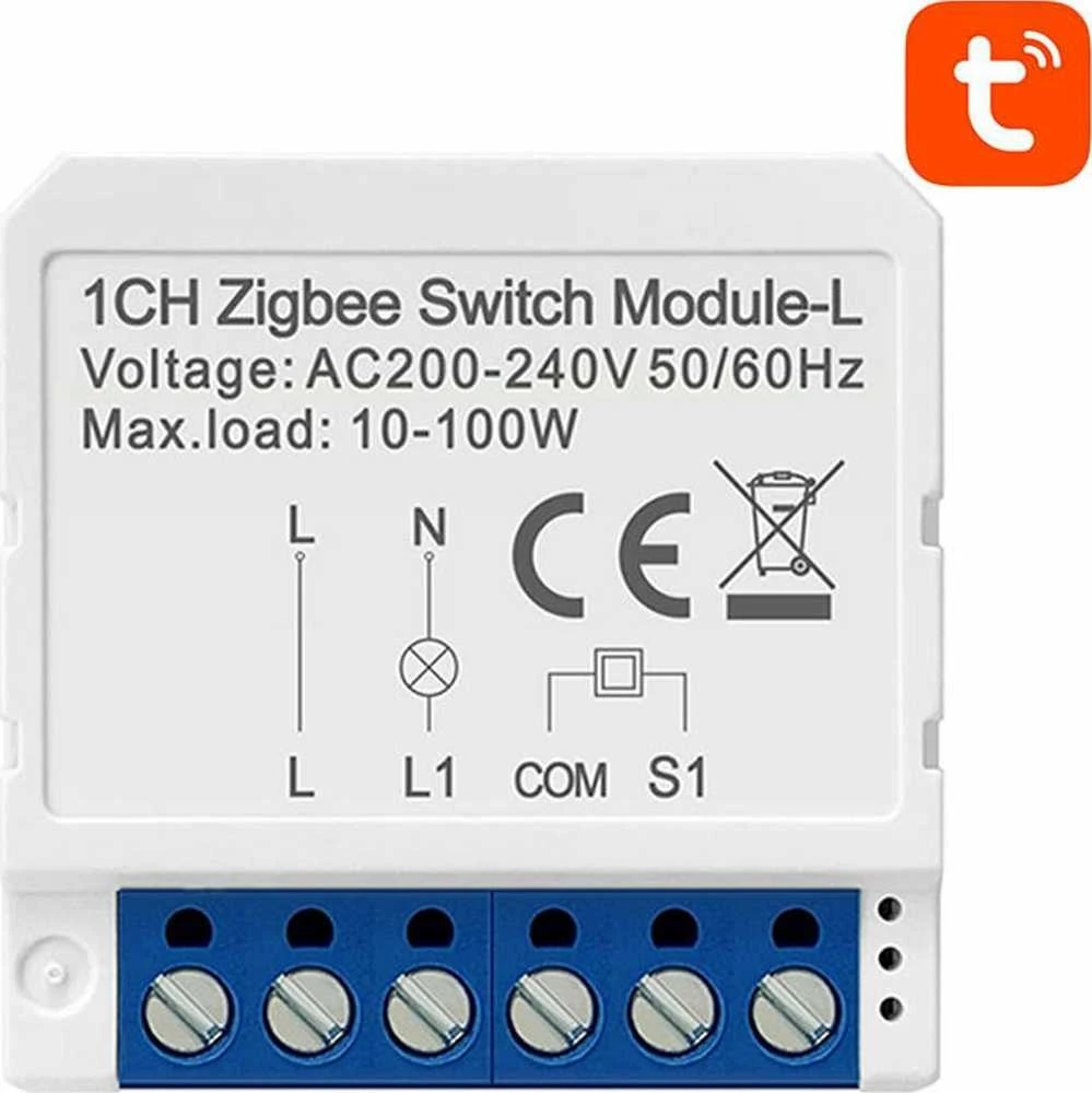 Avatto ZigBee jungiklio modulis su prijungimo schema