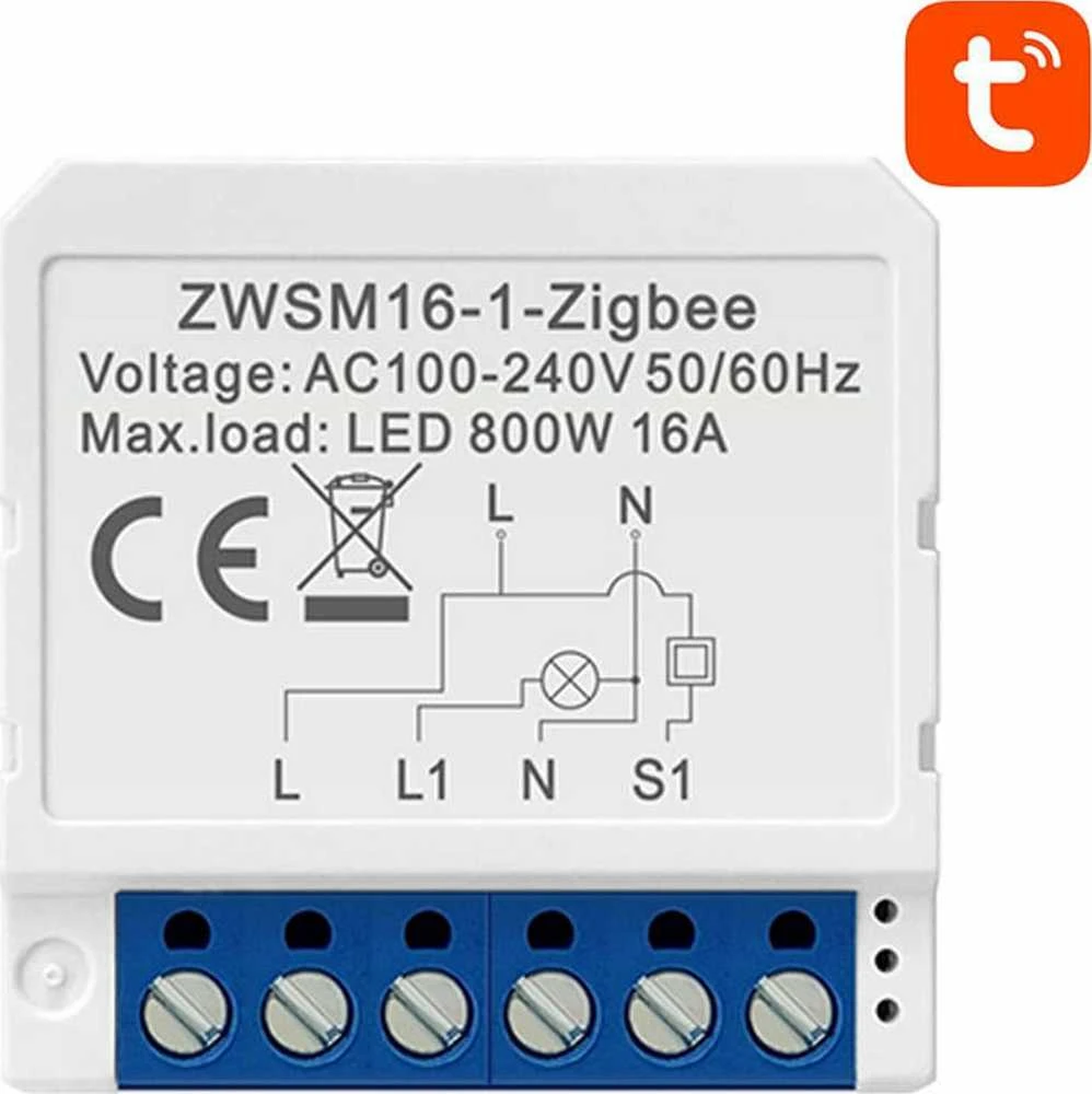 Avatto ZigBee jungiklio modulis su elektros schema