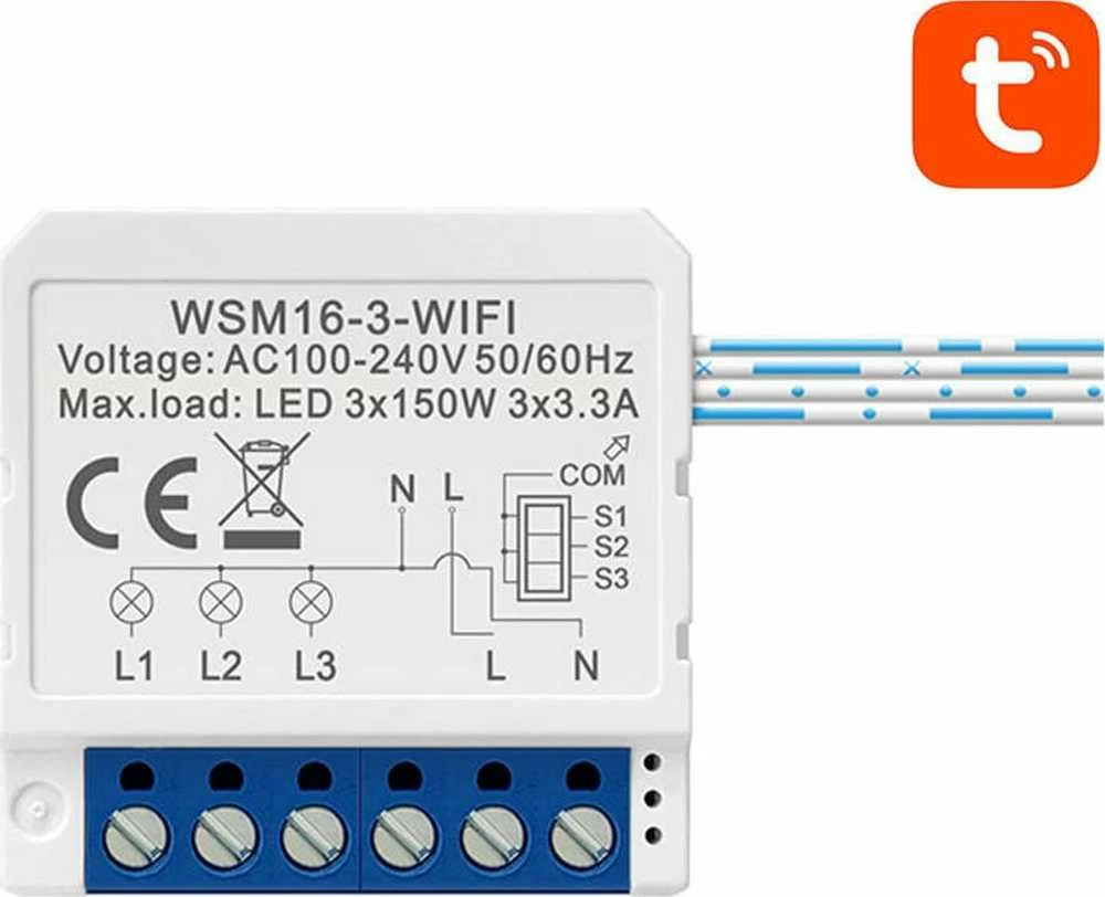 Smart Switch modulis WiFi Avatto WSM16-W3 TUYA