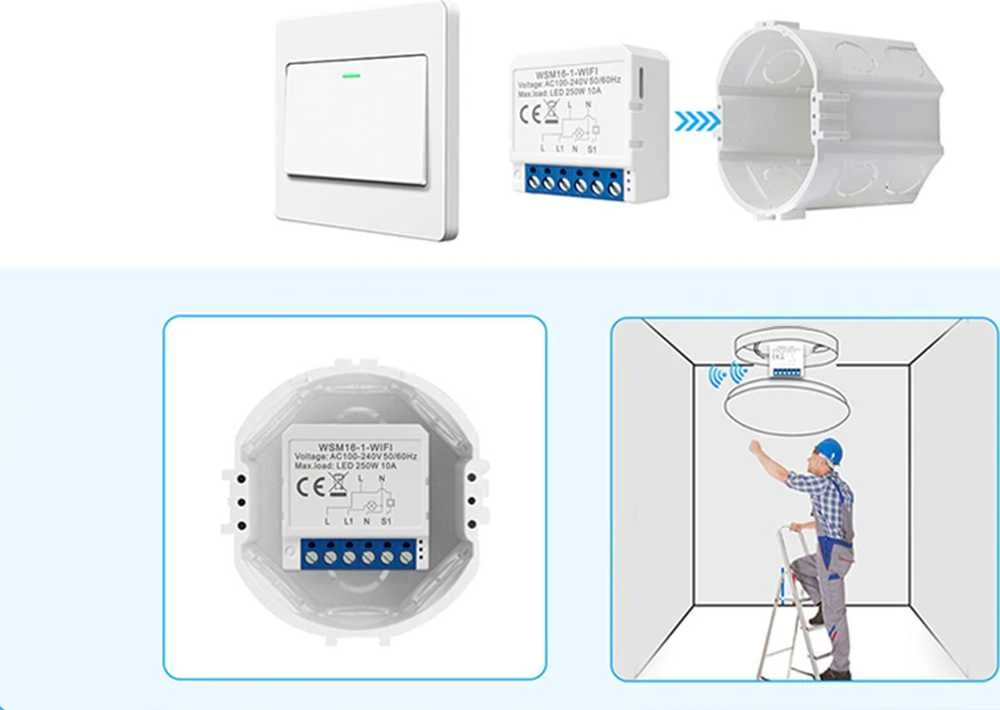 Smart Switch modulis WiFi Avatto WSM16-W1 TUYA