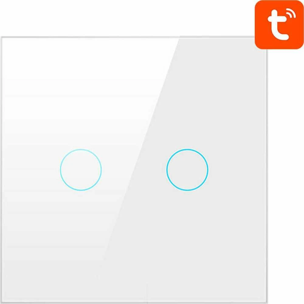 Išmanusis šviesos jungiklis ZigBee Avatto ZTS02-EU-W2 2 krypčių TUYA (balta)