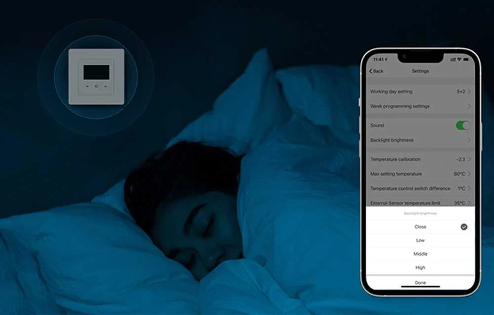 Išmanusis termostatas Avatto WT200-BH-3A-W Katilo šildymas 3A WiFi TUYA