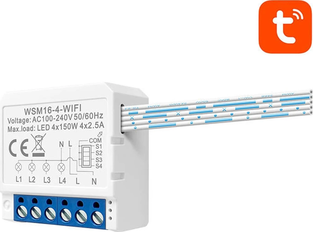 Smart Switch modulis WiFi Avatto WSM16-W4 TUYA