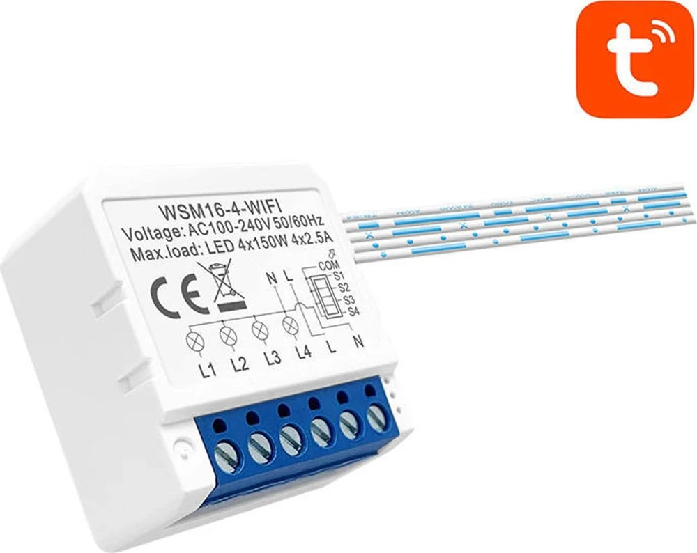 Smart Switch modulis WiFi Avatto WSM16-W4 TUYA
