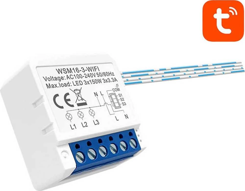 Smart Switch modulis WiFi Avatto WSM16-W3 TUYA