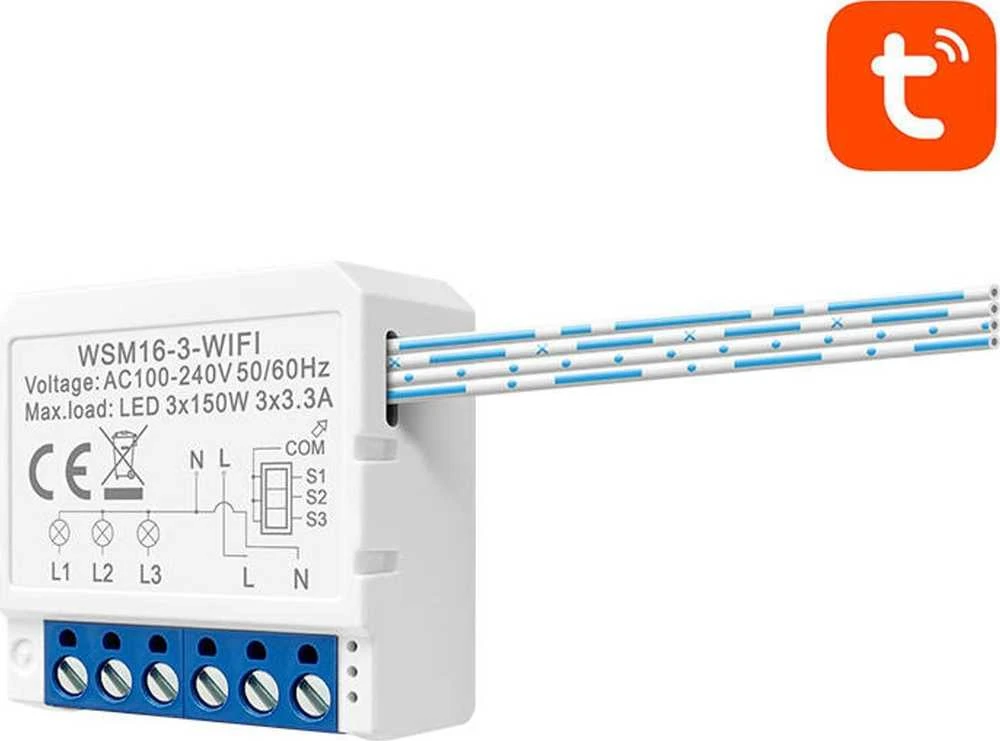 Smart Switch modulis WiFi Avatto WSM16-W3 TUYA