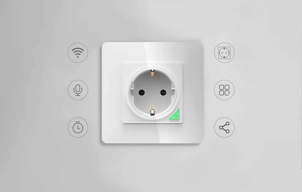 Sieninis šviestuvas Išmanusis WiFi sieninis lizdas Avatto N-WOT10-EU-W TUYA (balta)