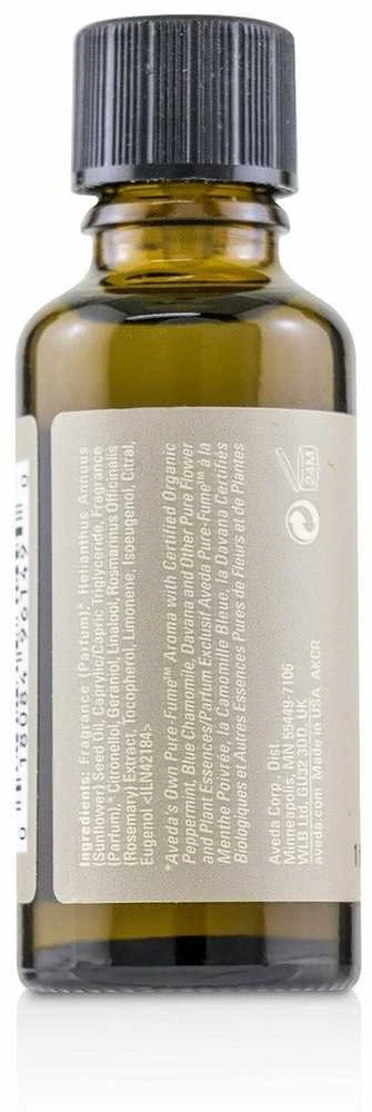 Aveda Tulasara aliejus, galinė etiketė su ingredientais