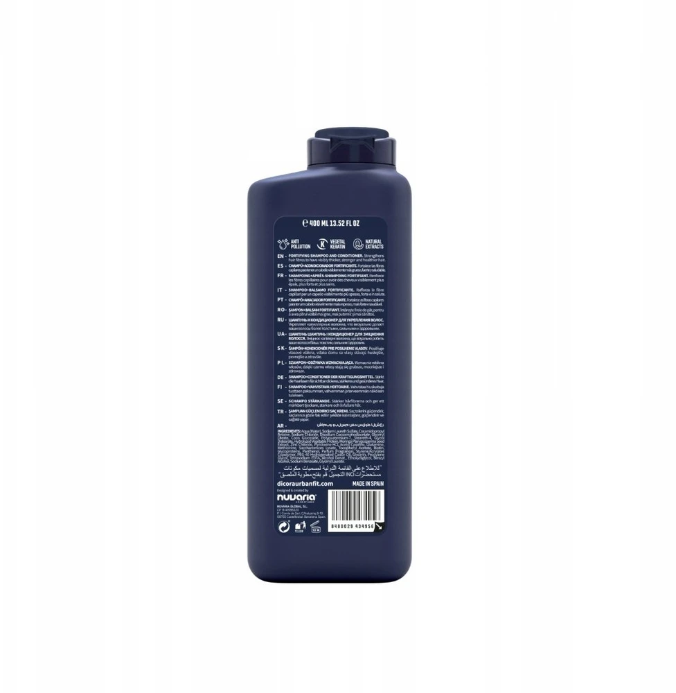 Aveda DICORA Urban Fit Pro Boost stiprinantis 2in1 šampūnas vyrams plaukams 400 ml