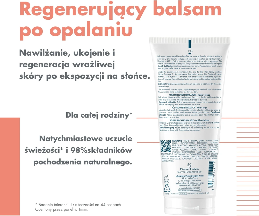 "Avène" atkuriamasis kreminis gelis po saulės 200ml