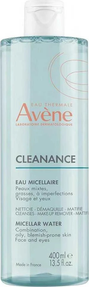 Avene Cleanance Micellar Vanduo micelinis vanduo mišriai / riebiai / į spuogus linkusiai odai, 400 ml