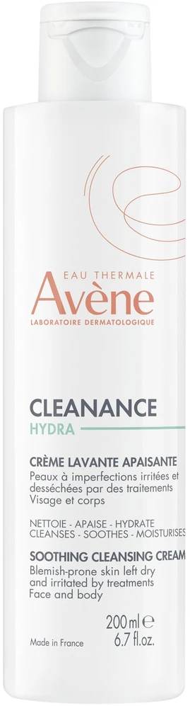 Avène Cleanance Hydra Soothing Cleansing Kreminis raminantis veido prausiklis, 200 ml