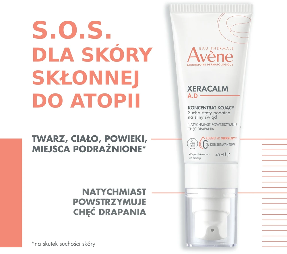 Avène Xeracalm Concentration veido ir kūno koncentratas, 50 ml