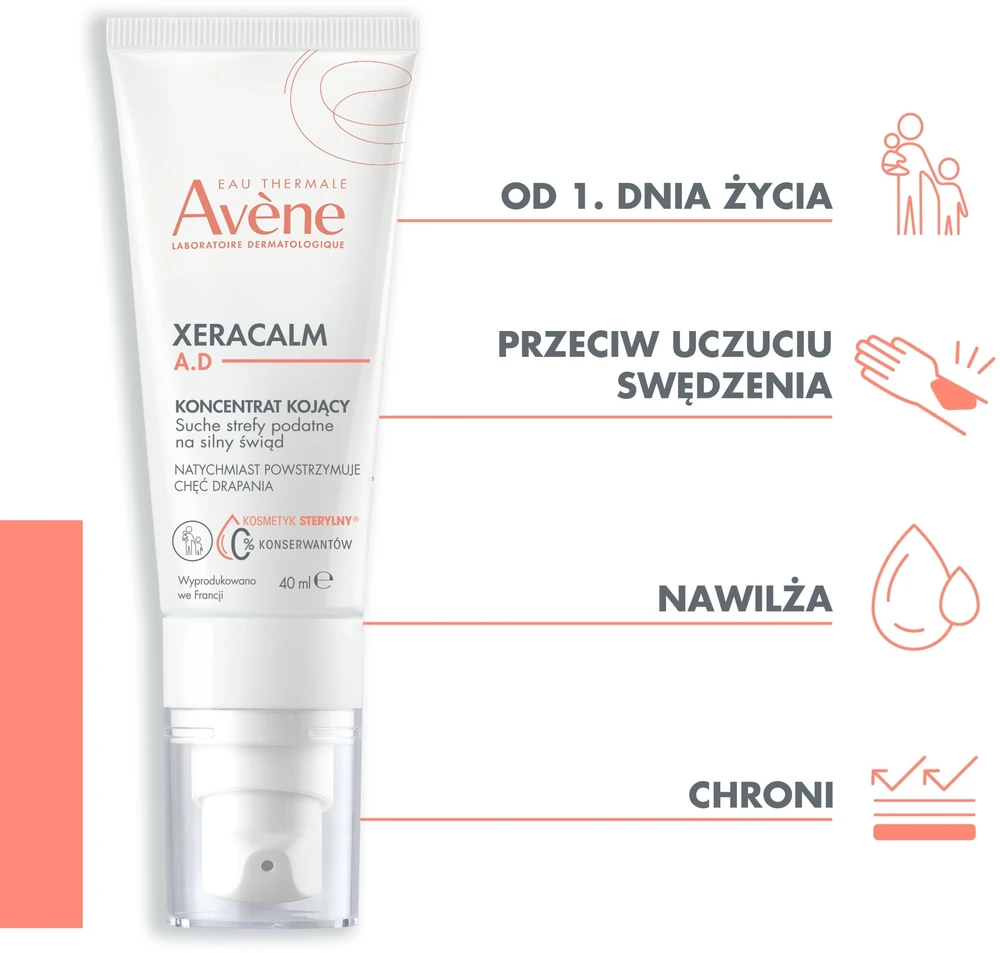 Avène Xeracalm Concentration veido ir kūno koncentratas, 50 ml