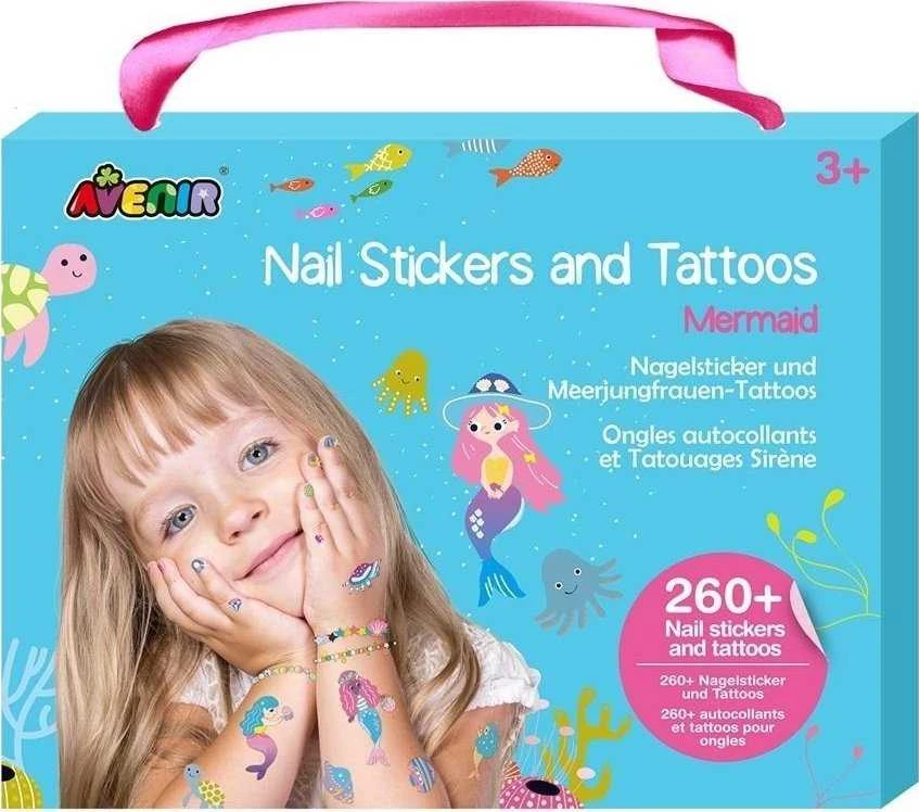 AVENIR 230+ nagų lipdukų ir tatuiruočių „Undinėlės“