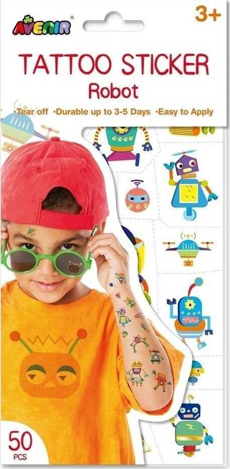 AVENIR Priklijuojamos tatuiruotės „Robotai“