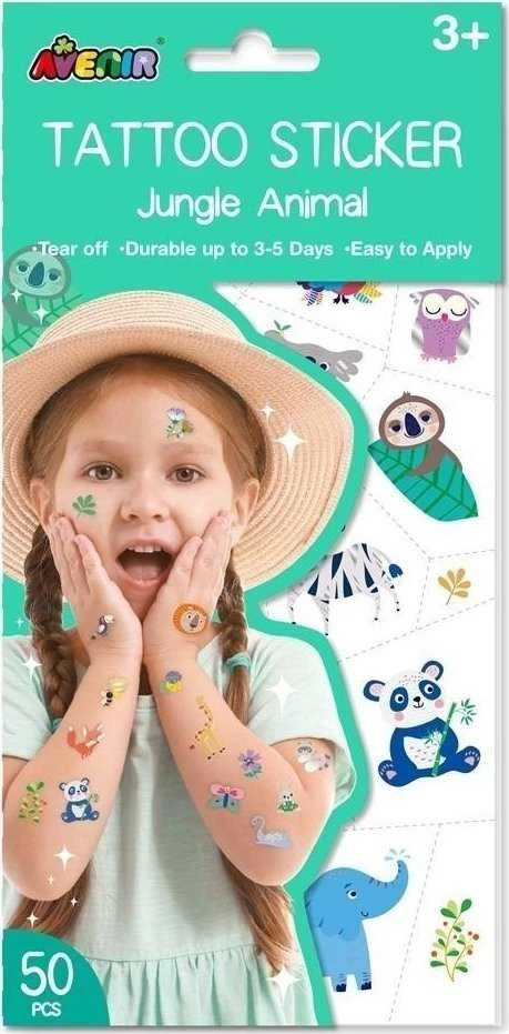 AVENIR Priklijuojamos tatuiruotės „Džiunglių gyvūnai“