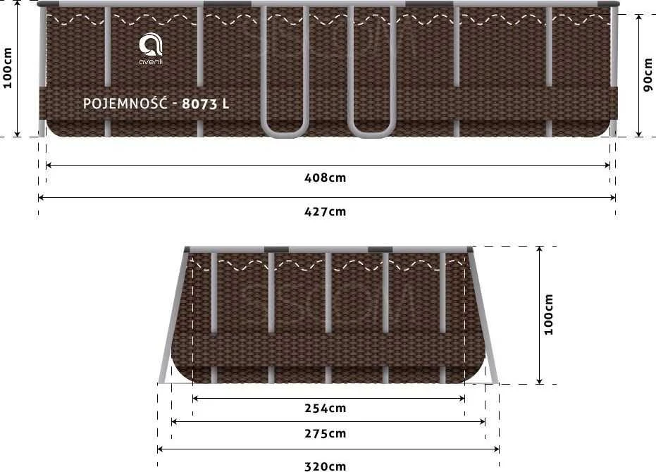 Avenli Frame baseinas 427x275cm 16in1