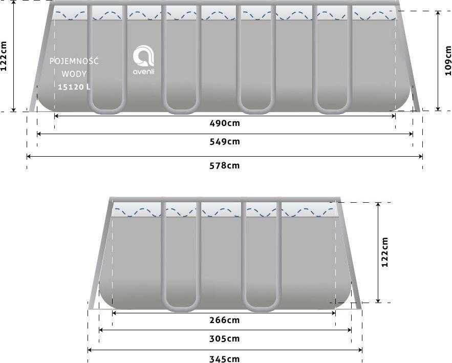 Avenli Sodo baseino rėmelis 549x305x122cm ZESTAS 18w1