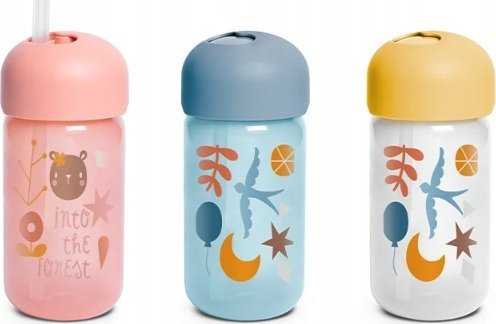 Suavinex Lighting Into The Forest gertuvė su šiaudeliu Mėlyna 340 ml