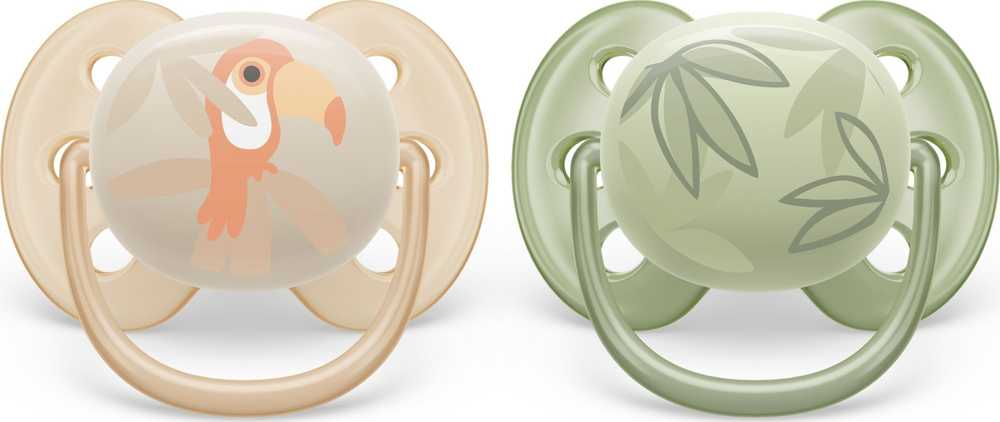 Philips AVENT SCF091/07 Čiulptukas Ultra Soft 0-6m papūga/lapai