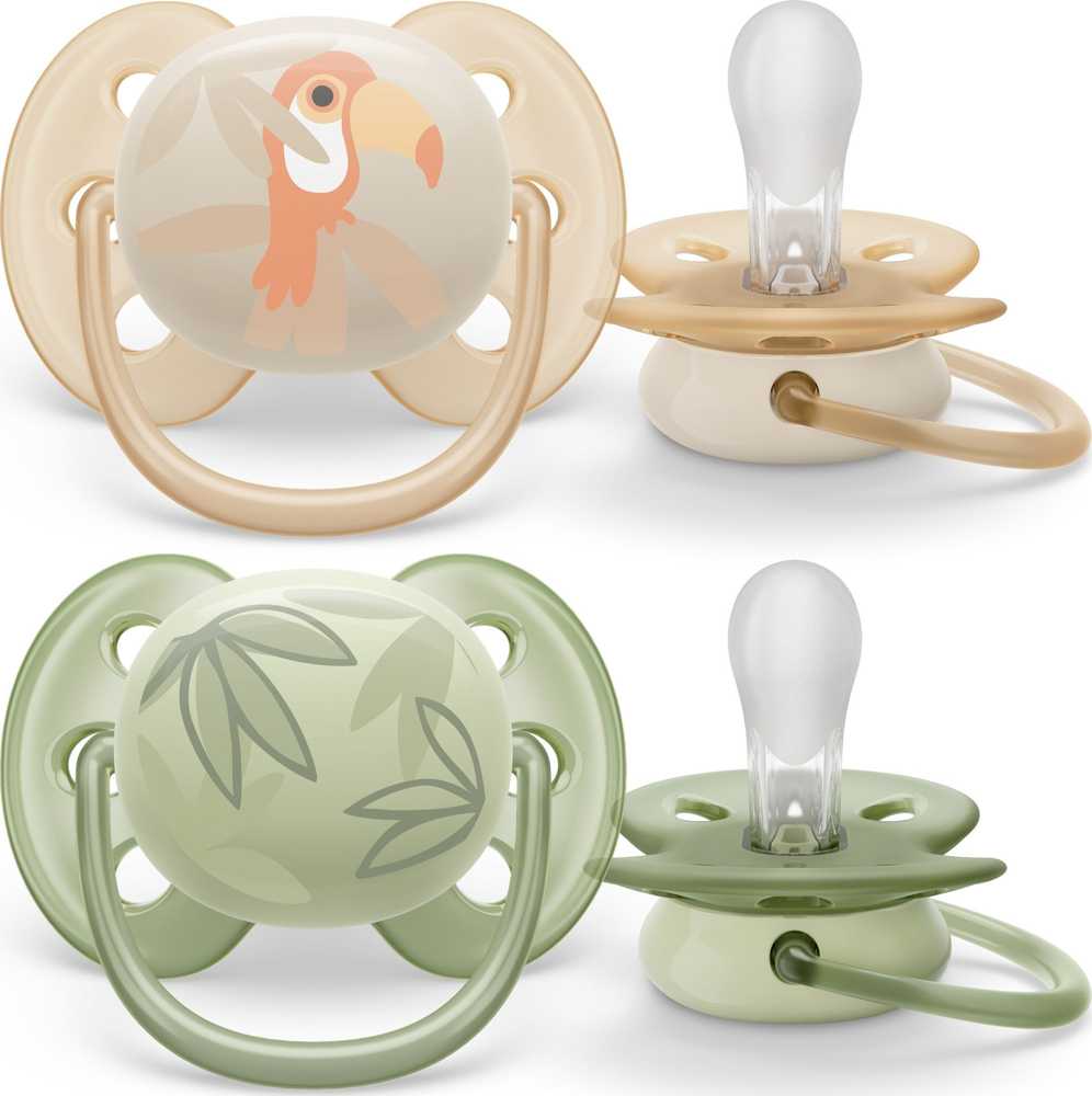 Philips AVENT SCF091/07 Čiulptukas Ultra Soft 0-6m papūga/lapai