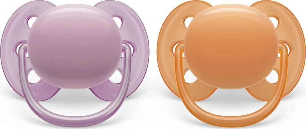 Philips AVENT SCF091/33 čiulptukas Ultra Soft 6-18m oranžinis/violetinis