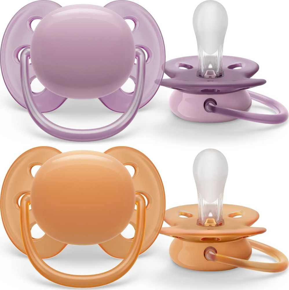 Philips AVENT SCF091/33 čiulptukas Ultra Soft 6-18m oranžinis/violetinis
