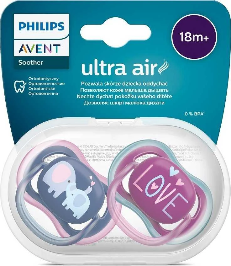 Philips AVENT SCF349/22 Ultra oro čiulptukas 18m+ dramblys/meilė