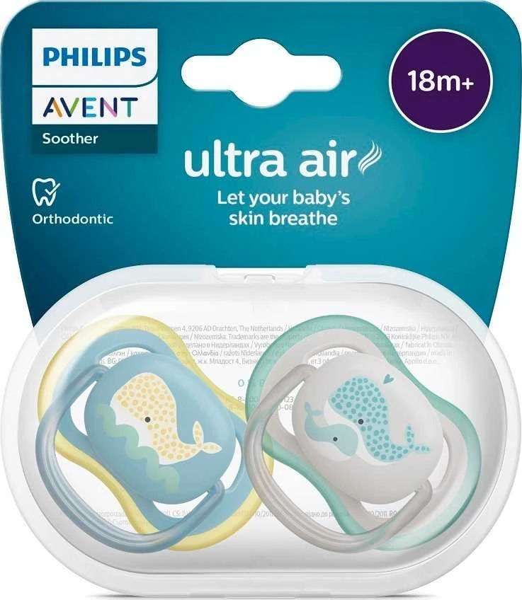 Philips AVENT SCF349/24 Čiulptukas Ultra Air 18+ banginiai 2 vnt