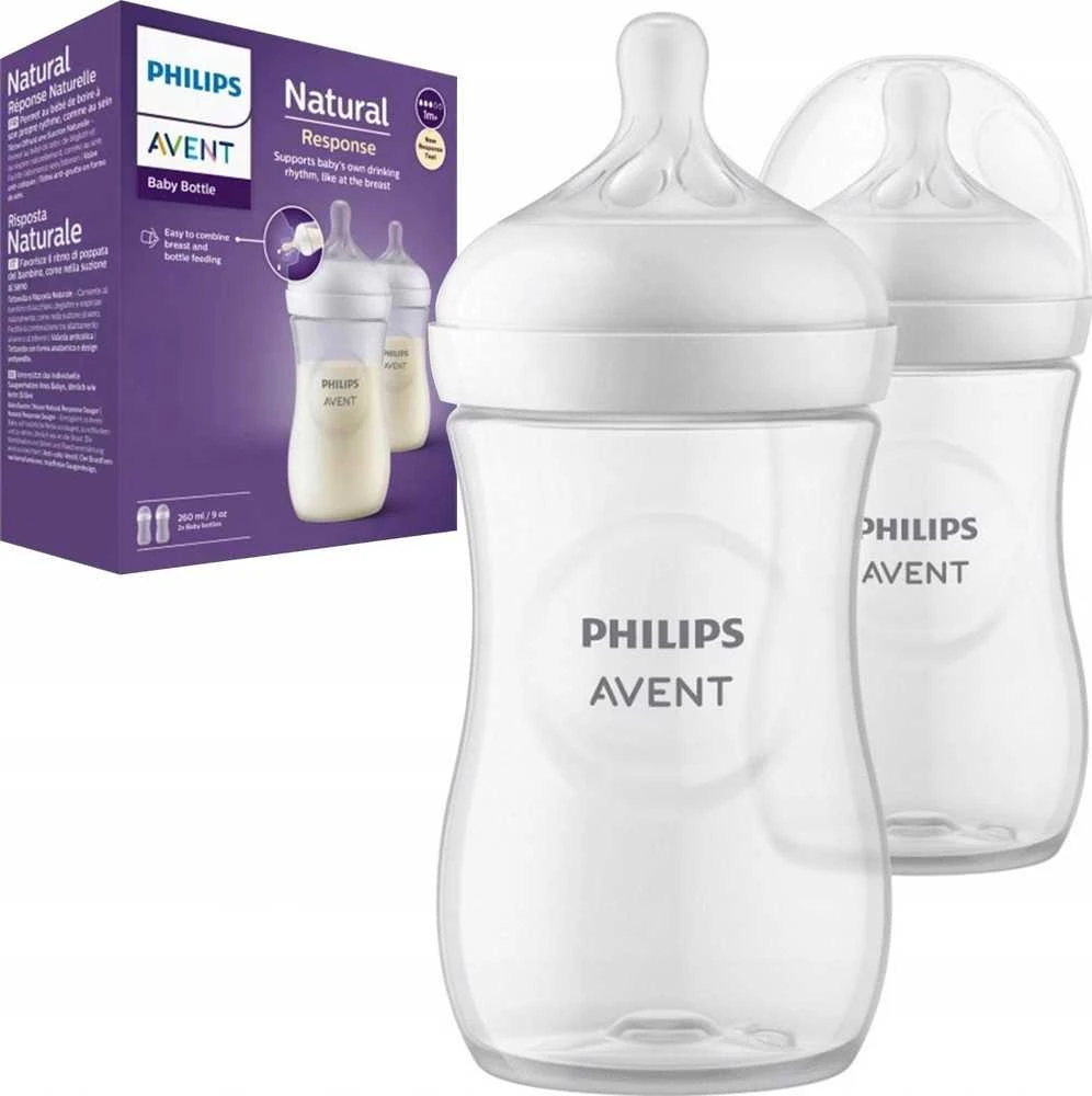 Philips Avent Natural maitinimo buteliukas 260 ml, 2 vnt., atsakas 1m+ žindukas