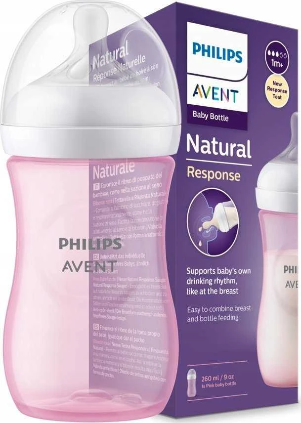 Philips Avent rožinis buteliukas 260 ml su pakuote